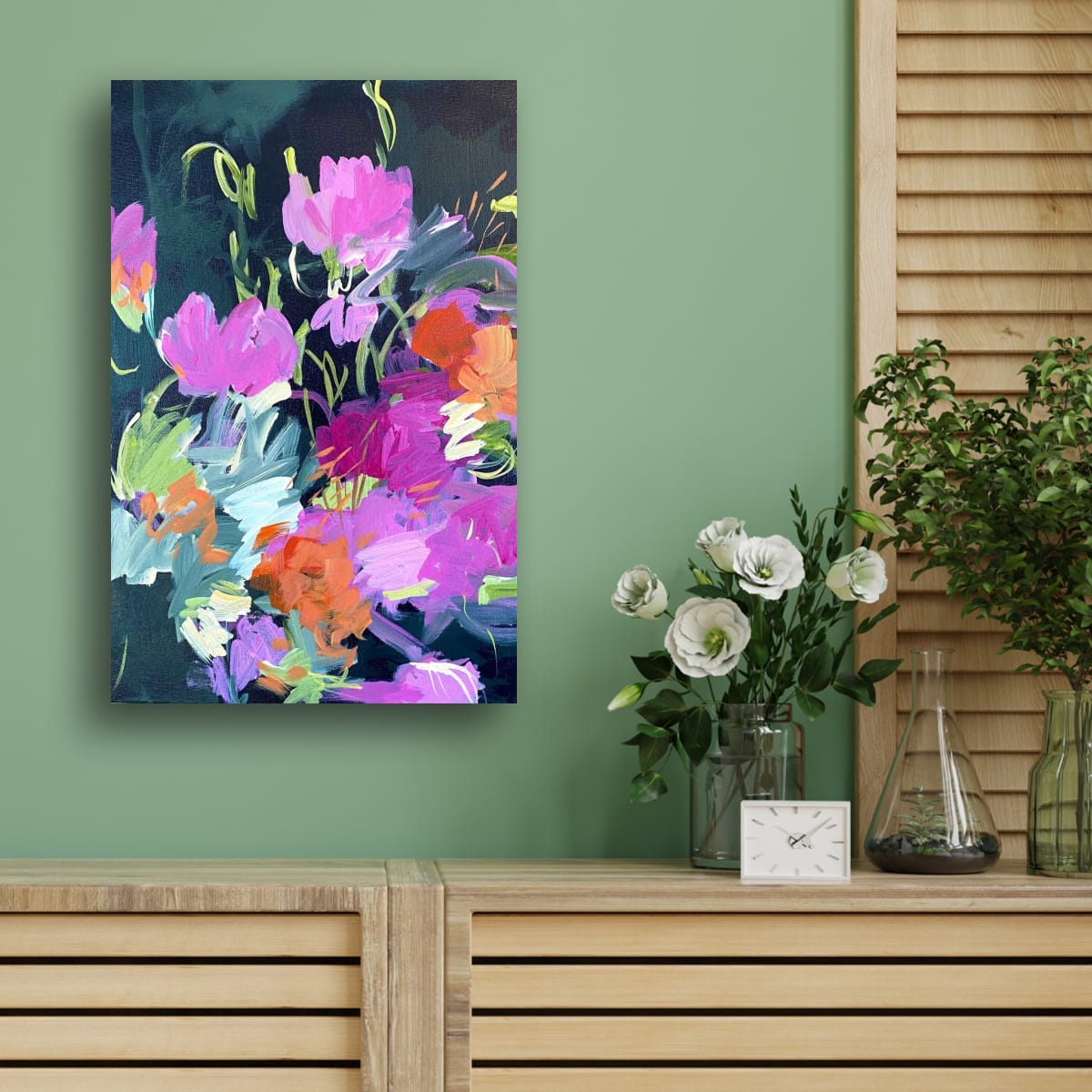 Midnight Blooms - 16 x 20"
