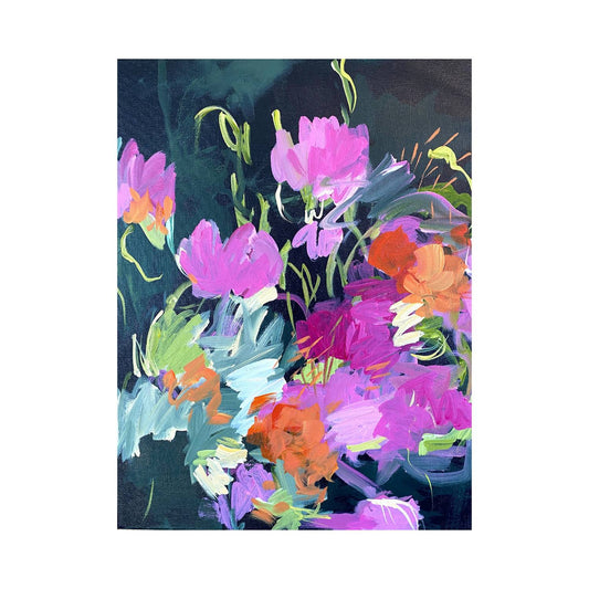 Midnight Blooms - 16 x 20"